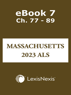 cover image of Annotated Laws of Massachusetts Advance Legislative Service (ALM ALS)